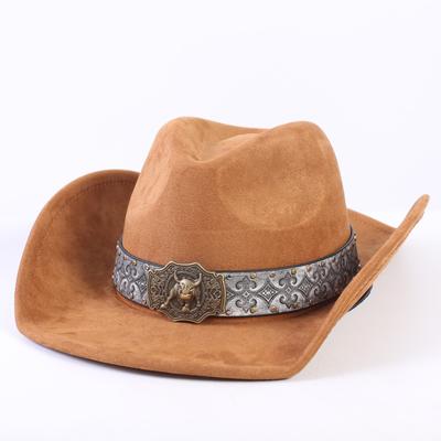 Populaire Europese en Amerikaanse klassieke suède westerse cowboyhoed, mode voor heren en dames met brede rand, zonbescherming