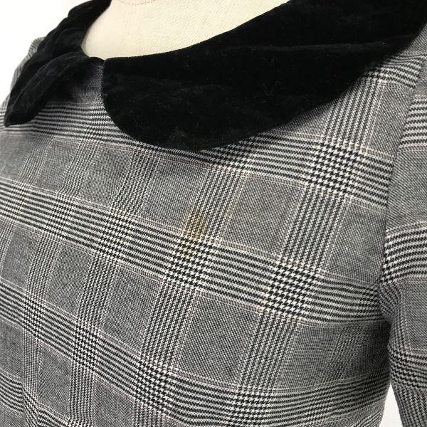 JILL STUART Short Sleeve Dress Women’s S Gray Glen Check