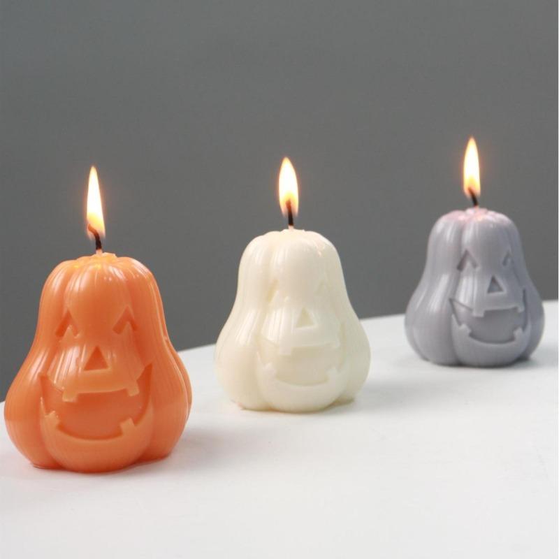 Halloween Pumpkin Candle Silicone Mold DIY Handmade Scented Plaster Craft Resin Cement Soap Mould Halloween Gift