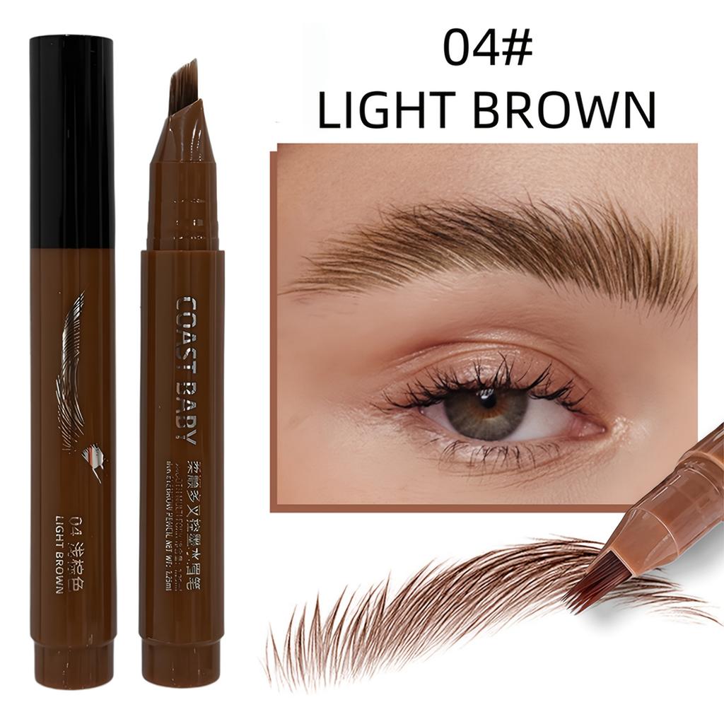 1PC double-effect fast eyebrow pencil: unique hair design, can shape a clear and realistic eyebrow shape, waterproof