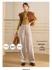 Women's Wool Blend Straight Leg Trousers - High Waist, Slimming, Plus Size, Drape, Versatile for Autumn/Winter 2025