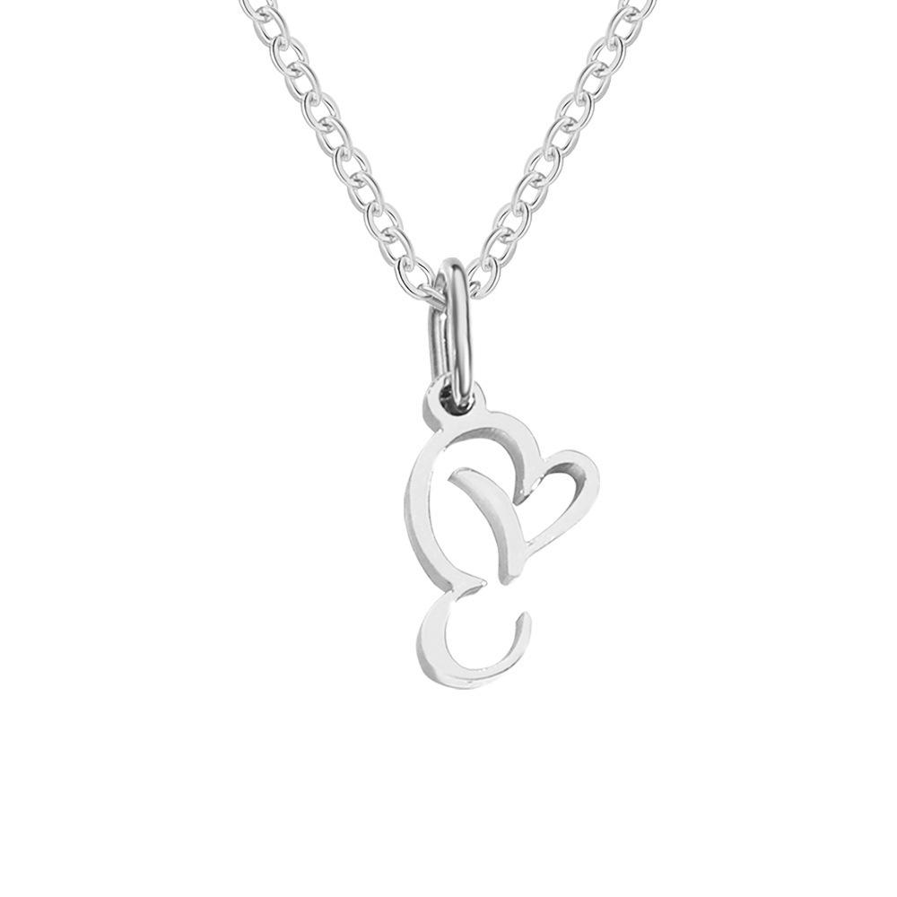 St. Delan Versatile 26-Letter Stainless Steel DIY Necklace Pendant