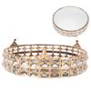 Crystal Mirror Cake Stand Holder Rack Wedding Dessert Cupcake Pan Cake Display Tray Table DecorRound