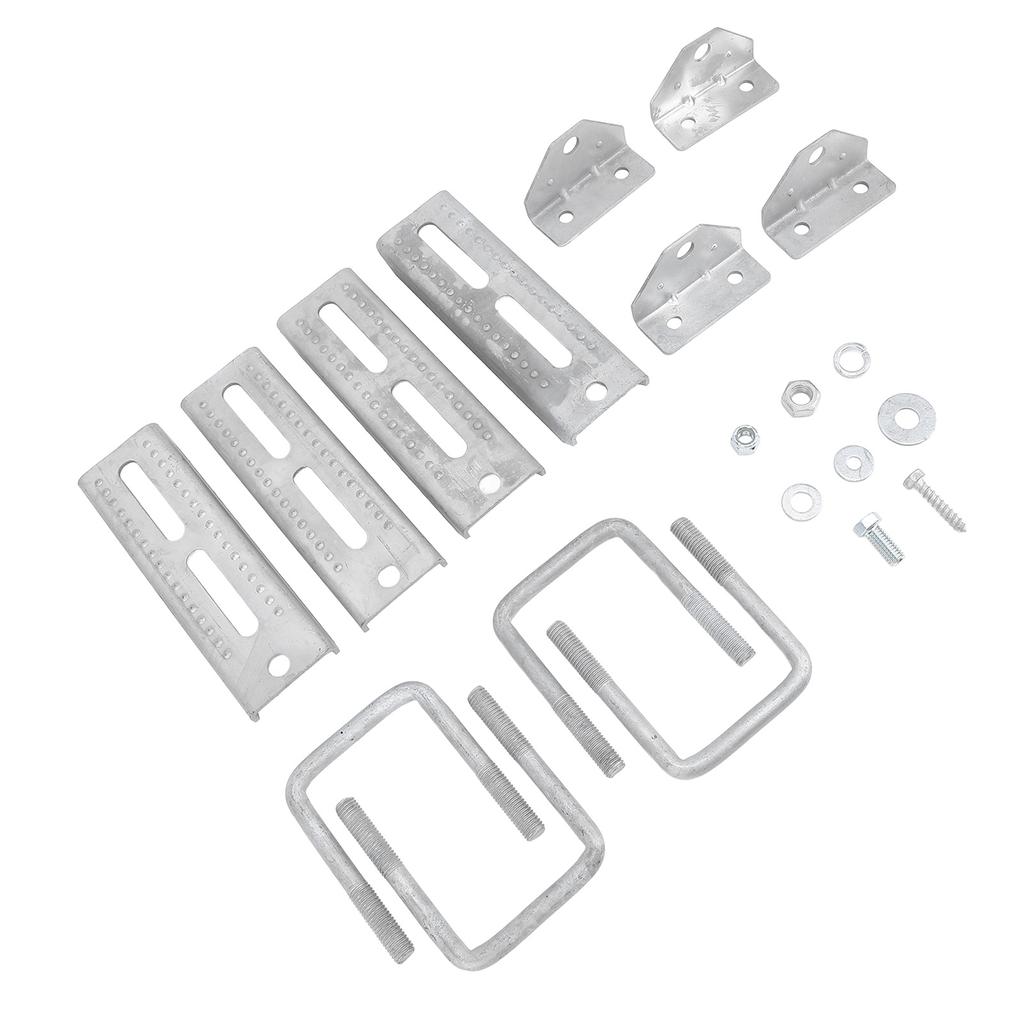 4 Sets 8 Inch Galvanized Swivel Top Bunk Bracket Kit with Hardware for 3inx3in Boat Trailer Crossmember Square U Bolts