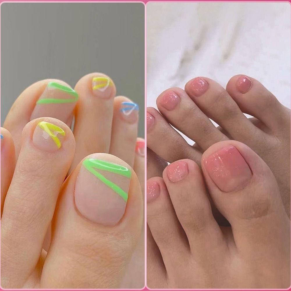 Full Cover Fake Toenails Soft Press On Toenails Gel Nail Extensions False Toenails  At Home DIY