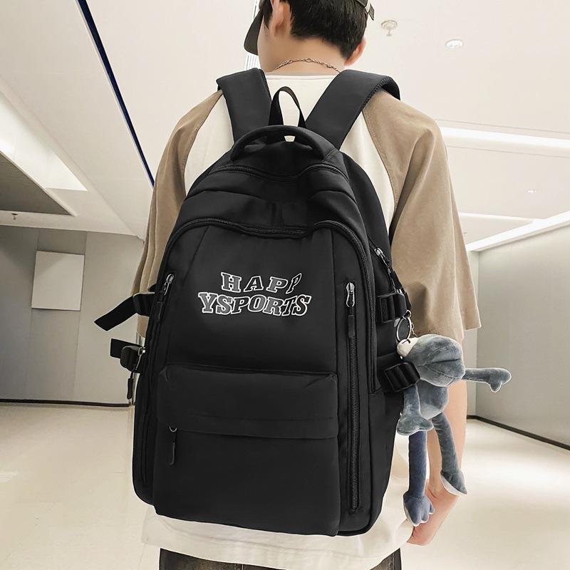 Schoolbag Female Korean Version Versatile High School Junior High School Student Backpack Japanese Alphabet Printing Couple Large Capacity Backpack