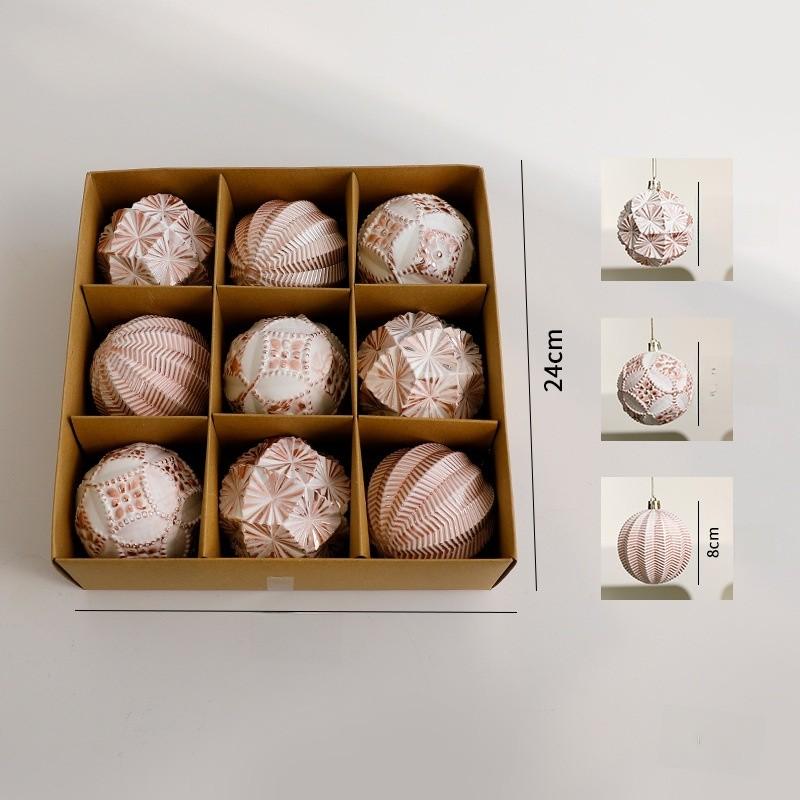 

Holiday Christmas Tree Decorations Vintage Style Plastic Celebrations Ornaments Rose Gold 8cm