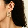 Europäische und amerikanische Ohrstecker, geometrisches Doppel-G-Design mit eingelegten Diamanten, hochwertige Ohrstecker, vielseitige Nischen-Ohrstecker