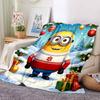 1Pc Christmas Minions Celebration Blanket Soft And Comfortable Casual Warm Camping Travel Christmas Halloween Gift M91755