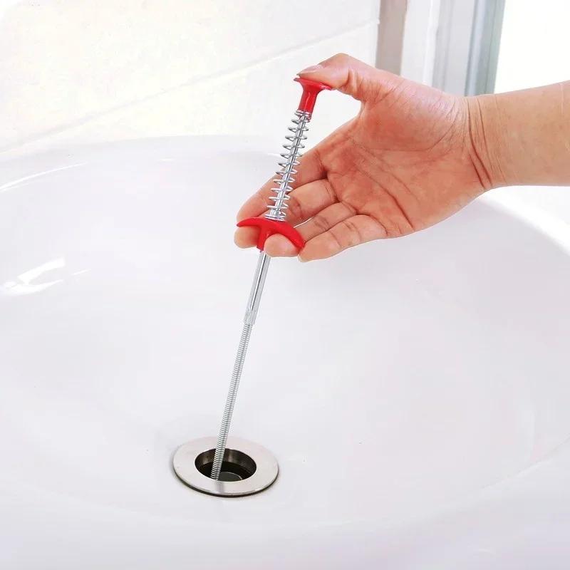 Cleaning Brush Pipe Unblocking Tool 60cm Pipe Sink Unblocker Drain Hair Cleaner Sink Refrigerator Foreign Matter