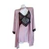 2026 Spring/Summer Ice Silk Lace Nightgown Set for Women with Chest Pads - Sexy and Luxurious Two-Piece Homewear Pajamas