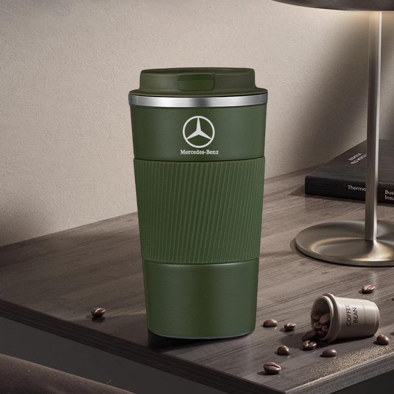 Autocollant de Voiture 500ml Gobelet à Café en Acier Inoxydable Tasse Thermos Tasse Thermique Portable de Voyage Pour Mercedes Benz Classe B/C/E/S Classe A