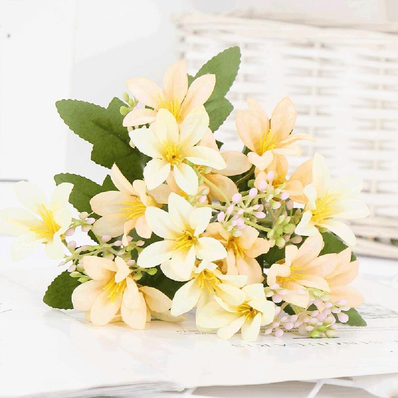 

18 шелковых цветов искусственная лилия в европейском стиле многоцветная поддельная невеста букет цветов свадебное украшение для семейной вечеринки DIY 1pcs