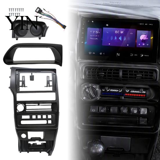Dashboard Trim Kit 9 Inch Car Radio Dash Fascia for Lada Samara 2002-2014 Left Custom Fit Frame Hand Drive, Stereo Bezel Adapter Android Head