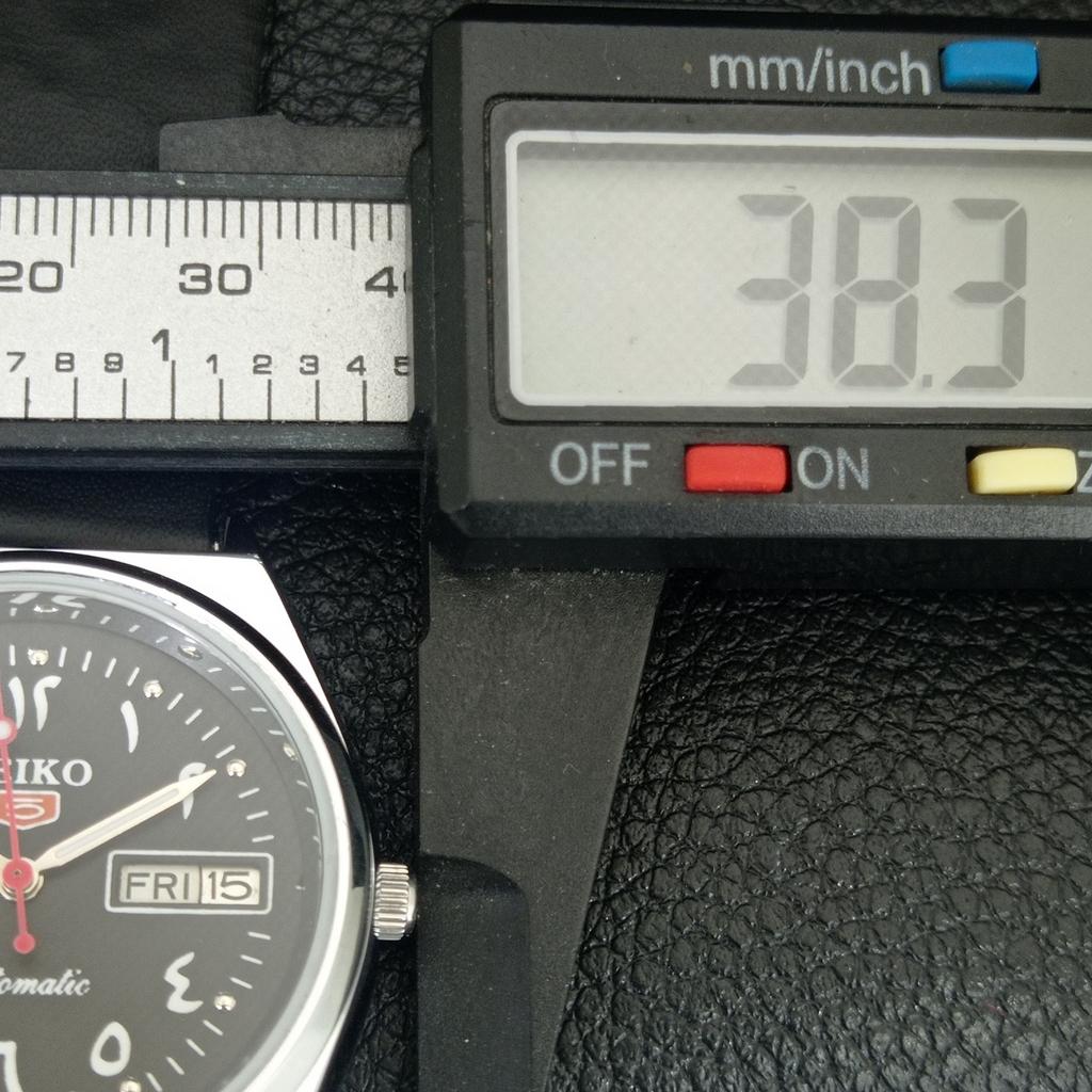 VINTAGE REFURBISHED SEIKO 5 AUTOMATIC 6309A JAPAN MENS BLACK WATCH a442576-1