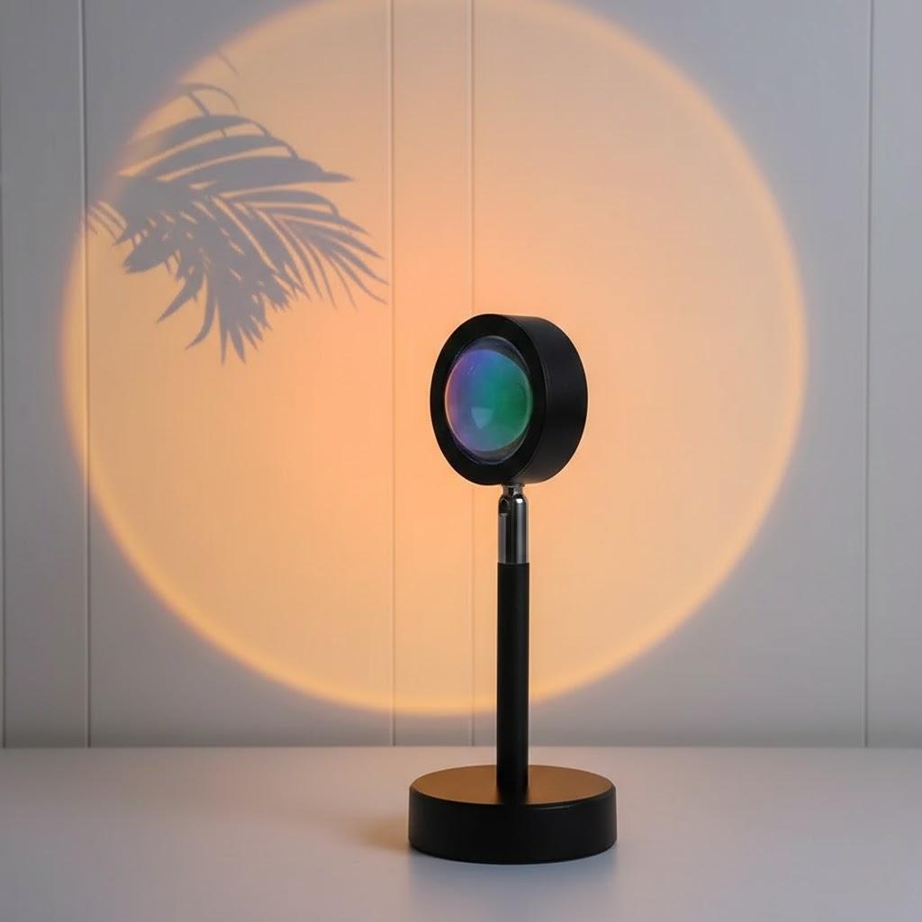 

Romantic Sunset Projection LED Night Light USB Powered Rainbow Color Rotating Modern Home Decor Floor Lamp