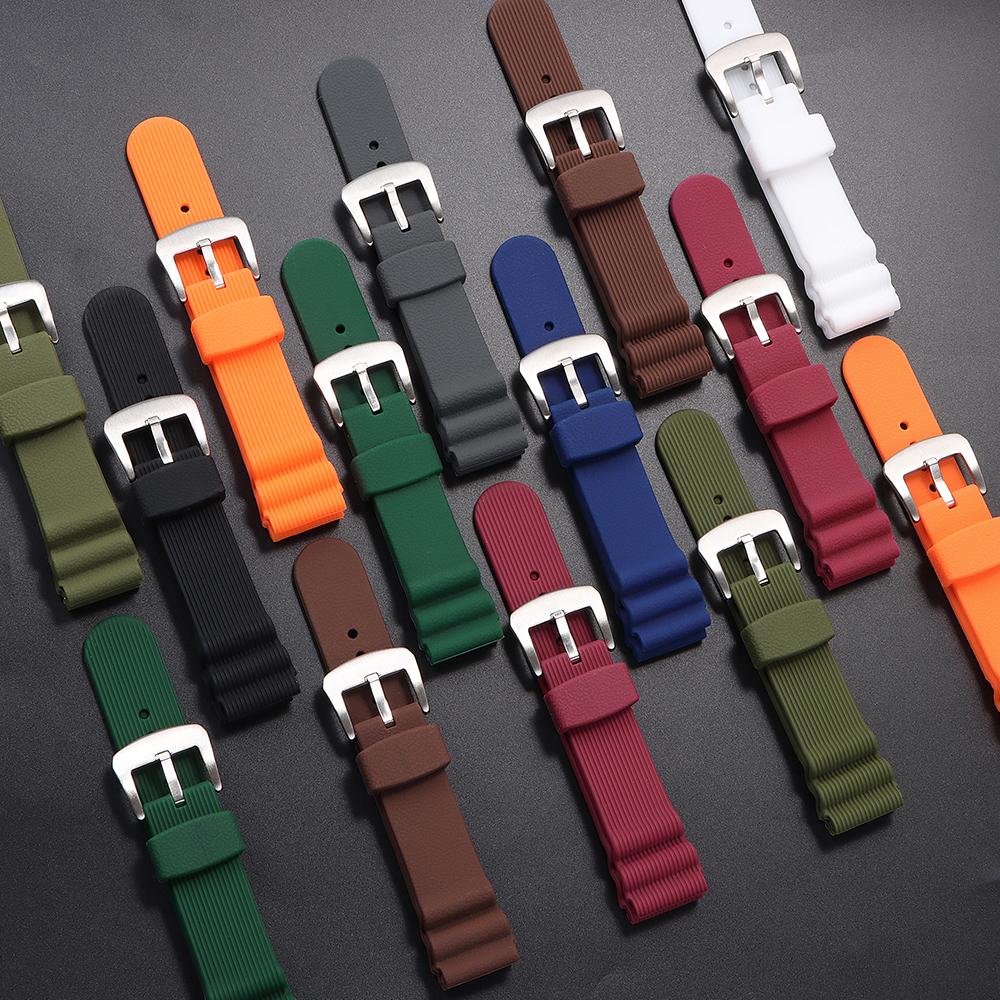 22mm Sportowy Silikonowy Pasek do Zegarka dla Seiko Kobiety Mężczyźni Wodoodporny Gumowy Pasek Nurkowy dla Wodnego Ducha Akcesoria do Bransoletki na Nadgarstek