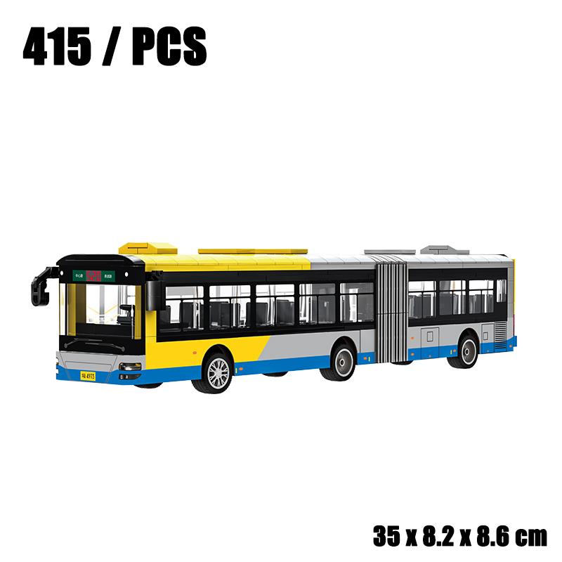 New Modern City Big Cargo Freight Truck Semi Trailer Truck Large Heavy Goods Vehicle Car Model Building Blocks Bricks Kids Toys