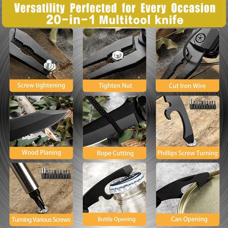 Outdoor Camping Multifunctional Tool 20-in-1 Pliers Screwdriver