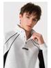 2025 Trendy Hong Kong Style Color Block Polo Shirt with Embroidery Lettering - Men's Retro Loose Hoodie