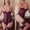 Sexy lingerie Strap Tight Breastfed Open End Lace Deep V Hollow Open End jumpsuit sexy adult female latex sexy women Sex shop