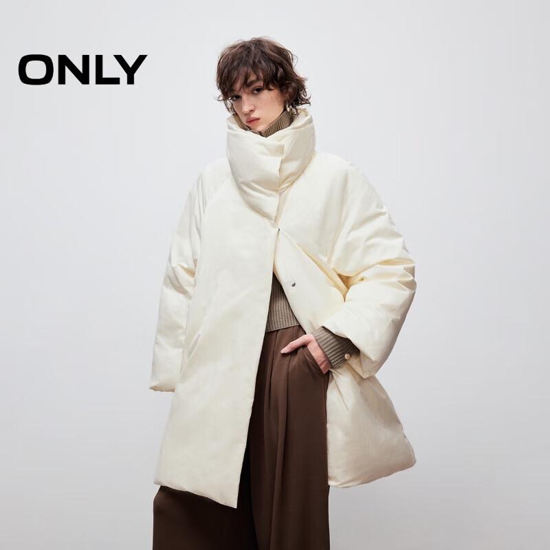 Only Women's 2025 Winter Mid-Length 90% White Duck Down Puffer Jacket