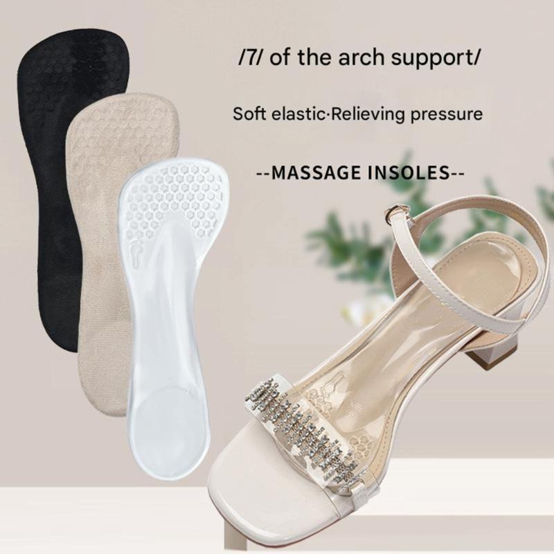 2 Paar Damen Gel-Polster-Einlegesohlen für High Heels mit Fußgewölbeunterstützung und Antirutsch-Design, 3/4 Länge, Unsichtbare Einlagen