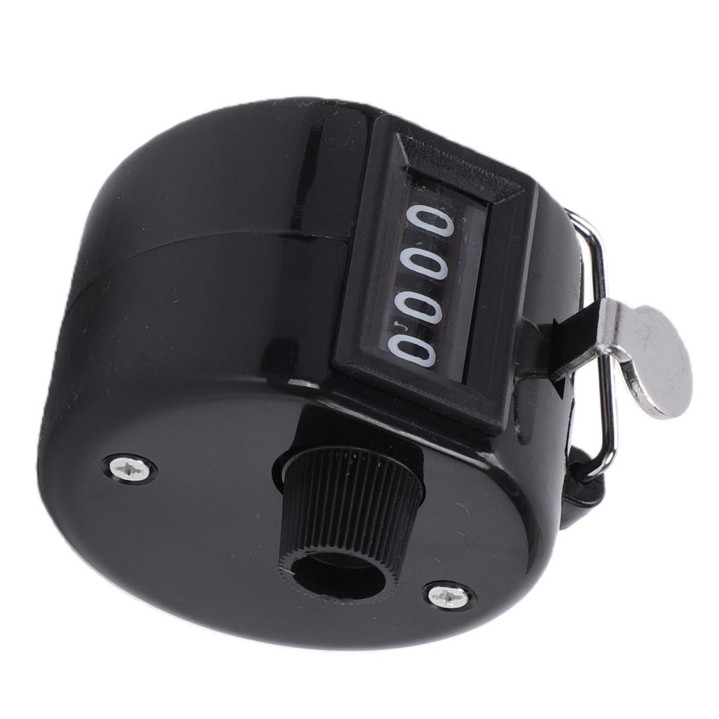 4 Digit Number Counter Compact Hand Mechanical Counter with Reset Knob for Counting Numbers Knitting Black