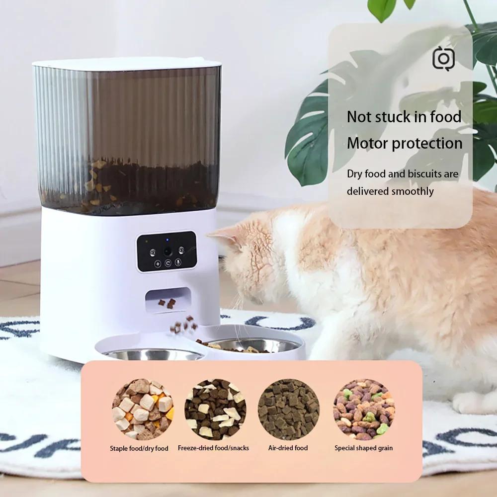 För 5L Smidig WiFi APP Kamera Automatisk Husdjursmatare Kattmatare Video Smidig Matare För Katter Hundar Husdjur Torr Matskål