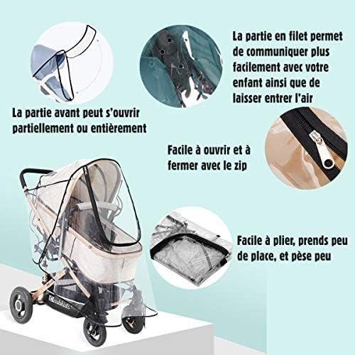 Housse De Pluie Universelle Pour Poussette - Kolnaix - Étanche Et Durable - Transparent - Bébé - 75 X 55 X 80 Cm
