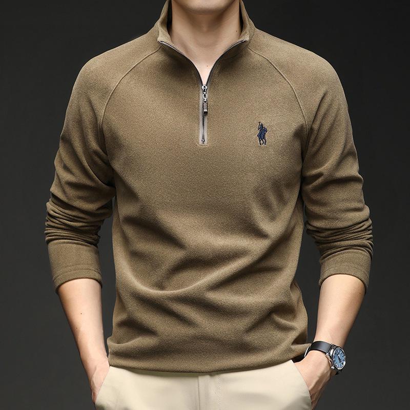 Men's Double-Sided Fleece Half-Zip Stand Collar Sweatshirt - 2025 Autumn/Winter Trend