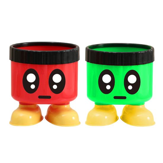 Simpatico Portapenne Cartone Animato con Piedini Grande Capacità Tondo Organizzatore da Scrivania per Materiale Scolastico e da Ufficio Scatola Decorativa Portaoggetti da Scrivania