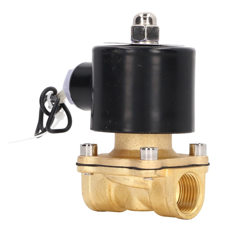 Solenoid Valve 2W Normally Closed Brass Copper Core Coil Electric Solenoid Valve for Water Gas Oil