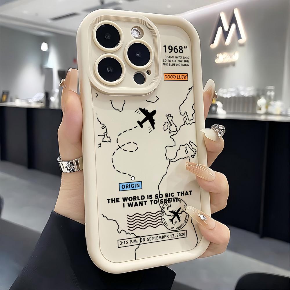 Airplane Airline Routes Phone Case for Motorola Moto Edge 70 G86 G56 50 G35 G05 G PLAY G85 60 Neo Fusion Stylus Pro Ultra 4G 5G Edge 50 Fusion 5G