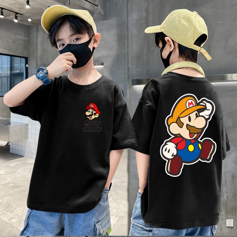 Cartoon Mario Boy T-shirt Children's T-shirt Printed
