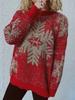 Autumn and Winter New Christmas Sweater Women's Pullover Gold Thread Pulled Hair Jacquard Large Snowflake Elk Christmas Sweater Woman
