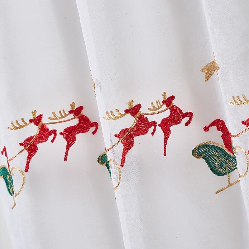 American Style Christmas Door Curtain Embroidered Gift Living Room Bedroom
