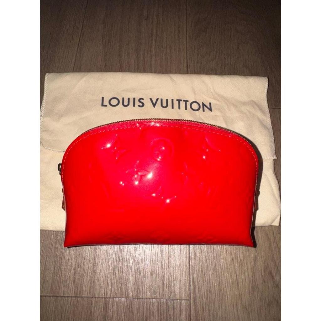 Used Louis Vuitton Vernis Pochette Cosmetic Pouch Red Unused Item