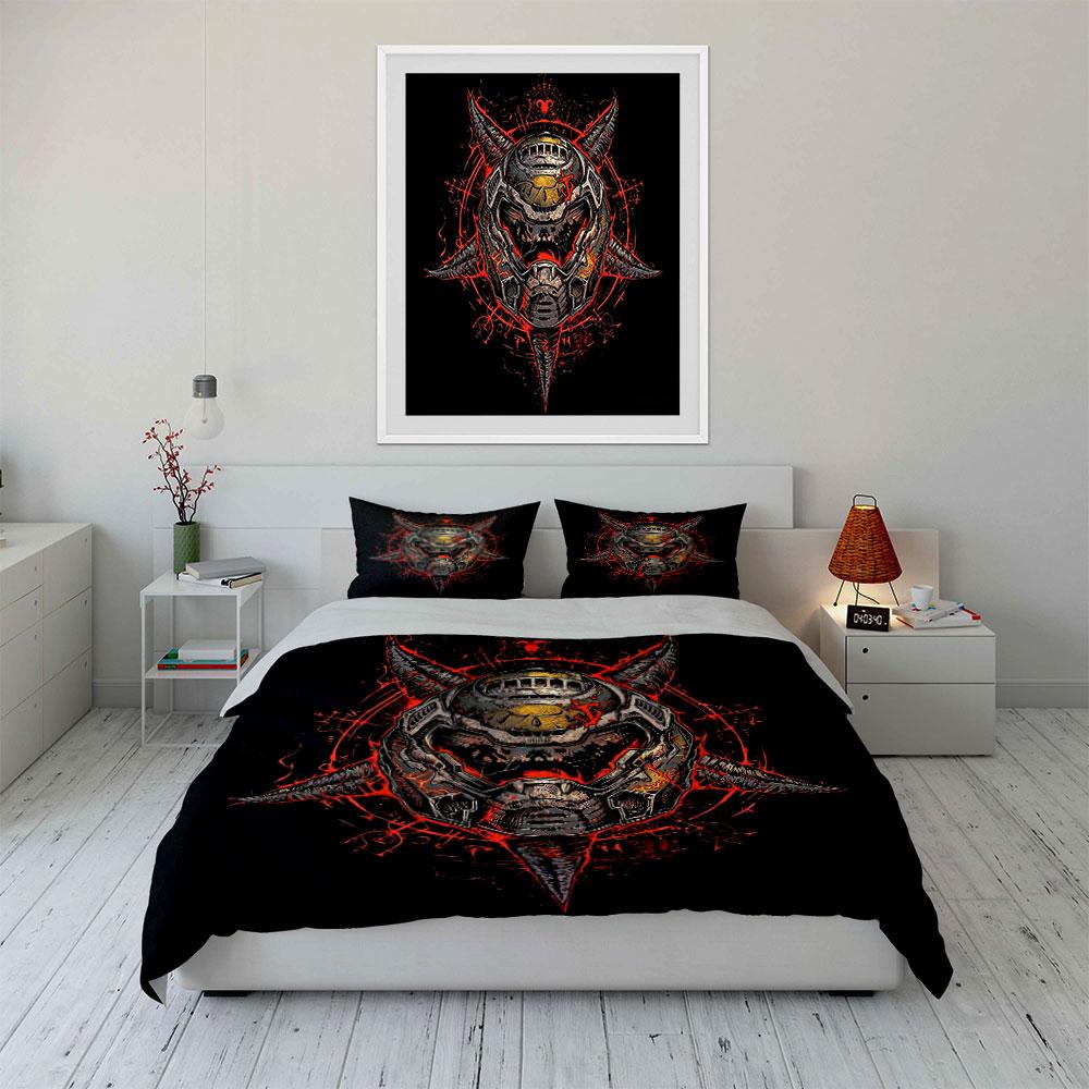 Skull Art Three-Piece Set Soft Comfortable Duvet Cover Bedding Set Included 1*Duvet Cover & 2*Pillowcases, Gift