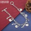 925 Sterling Silver Pendant Bracelet Fashion Wedding Jewelry