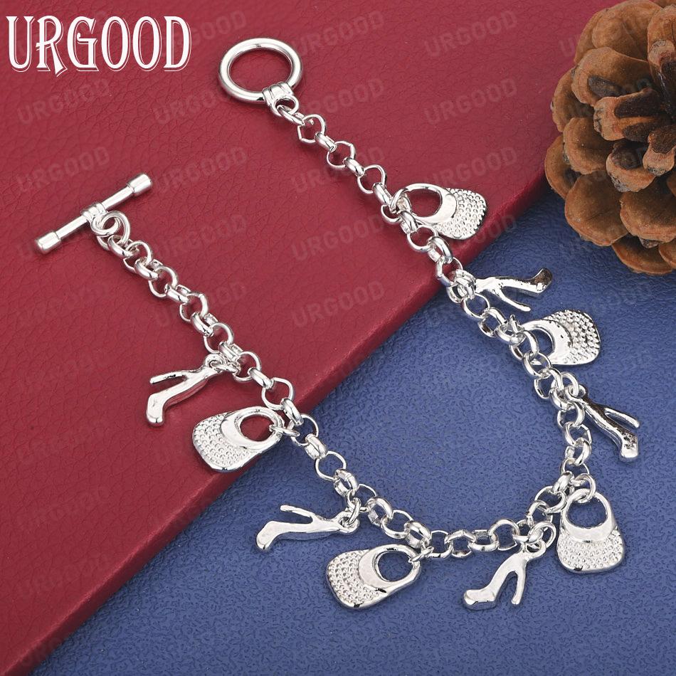 925 Sterling Silver Pendant Bracelet Fashion Wedding Jewelry