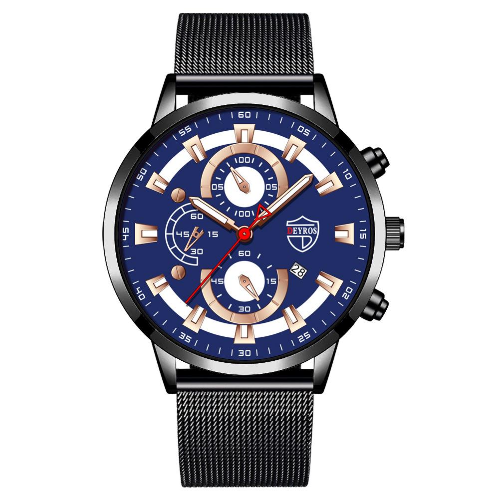 Steel Belt Watch Men'S Personality Trend Luminous Calendar Quartz Watch