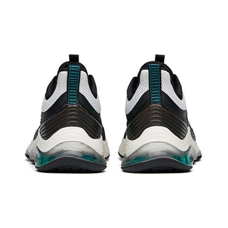 Anta Comfortable Cushioning Slip Resistant Abrasion Resistant Low Top Running Shoes Men's Black White Green 112145502-1
