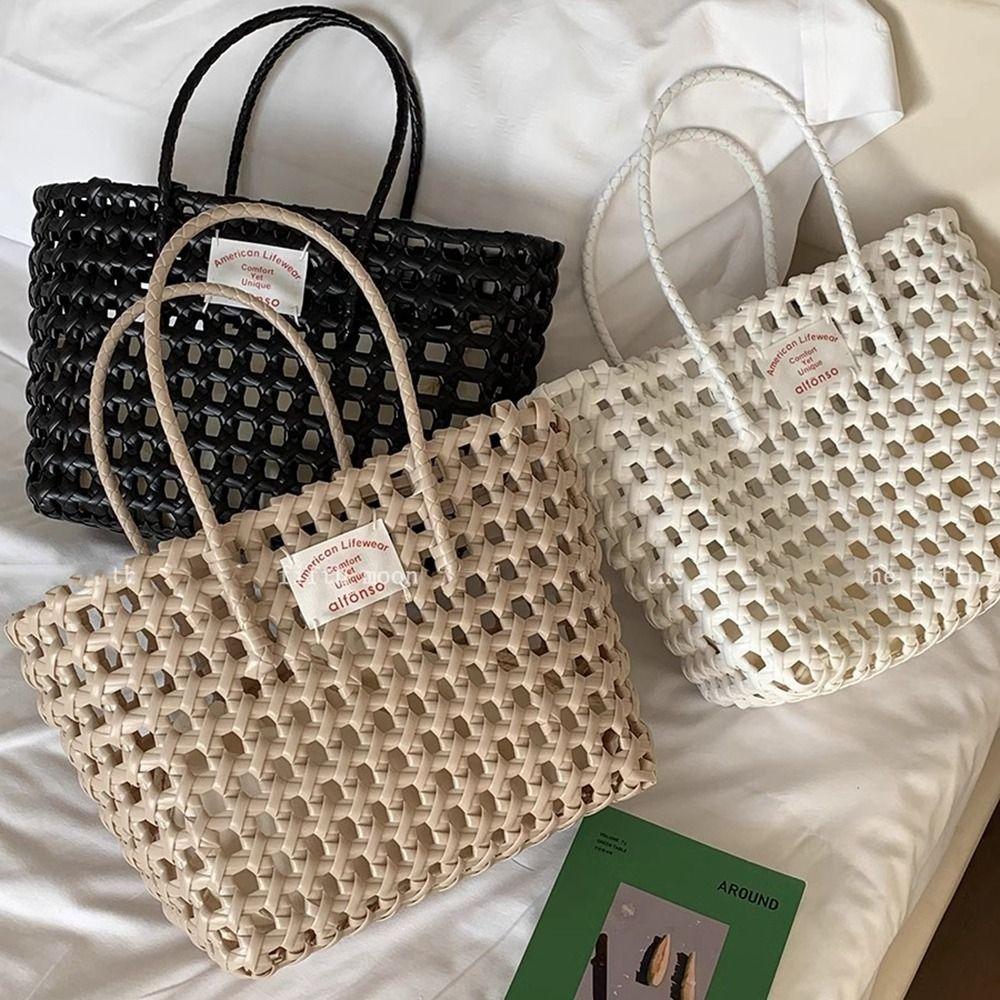 Bohemian Style Beach Tote Bag Vacation Style PVC Handbag Cute Vegetable Basket Bag Streetwear