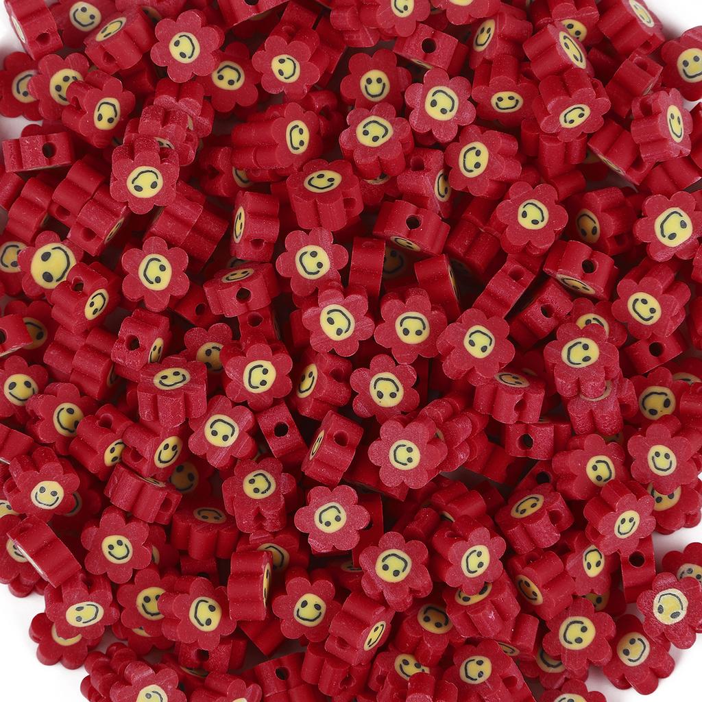 30 Stücke Plum Bossom Lächeln Perlen Polymer Clay Perlen Für DIY Schmuck Machen Halskette Armband Finden