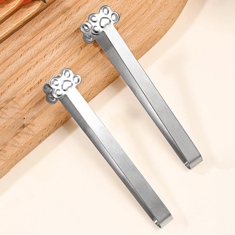 Stainless Steel Mini Food Clips For Sugar Cubes Ice Cube Tweezers Cute Baking Pastry Cake Decoration Candy Dessert Clips