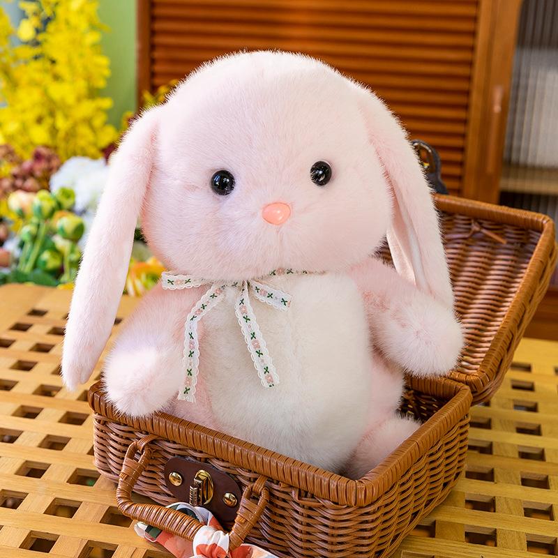 Super Cute Alison Lop-eared Rabbit Plush Toy Children's Birthday Gift Cute Pet Ornament Girl Ribbon Rabbit Doll
