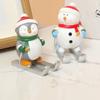 Christmas Style Santa Claus Phone Holder Snowman/Penguin/Elk Cartoon Phone Stand Resin Simulation Phone Support Christmas Day