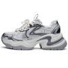 Back-To-Back Exquisite Details Comfortable Feel Non-Slip Durable Low-Top Dad Shoes Women Sneaker Classic-White Silver K0F45MC53-012