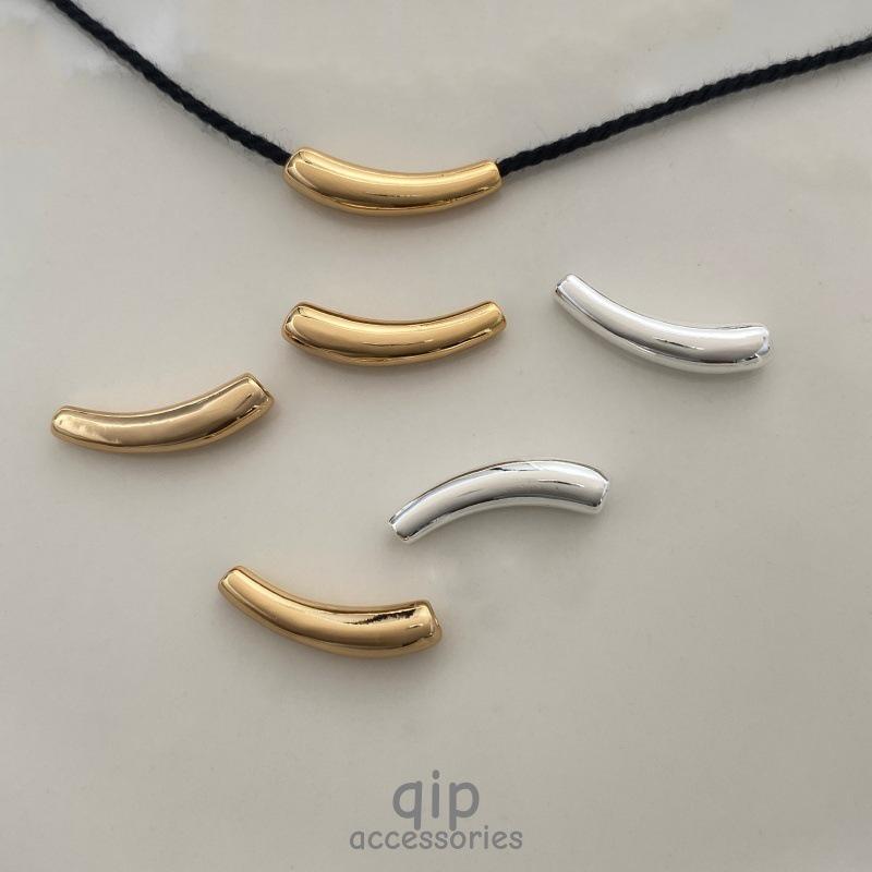 18 Karat Gold Gebogenes Röhrchen-Abstandshalter für DIY Armband & Halskette Schmuckherstellung